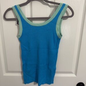 Stylish Blue and Green Women's Tank Top